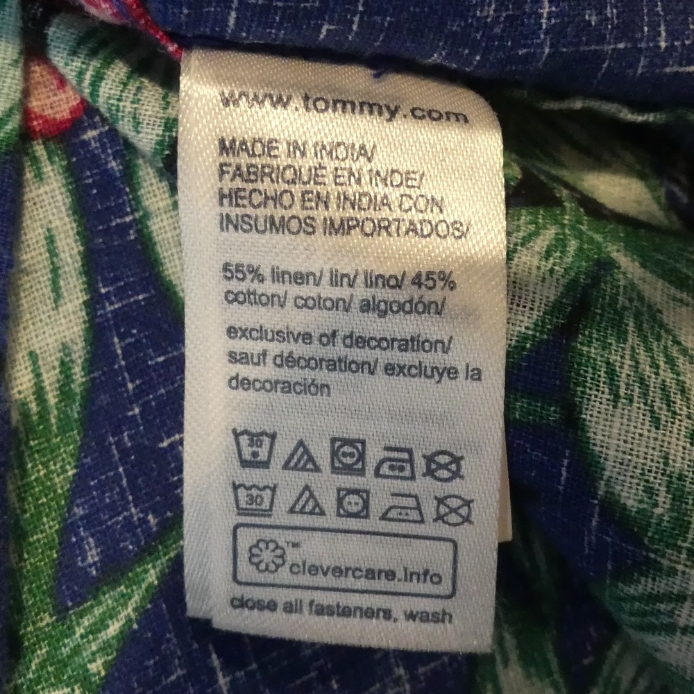 Tommy Hilfiger Shirt Mens 2XL Floral‎ Hawaiian Linen Cotton Custom Fit - Picture 5 of 6
